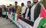 زنجیره انسانی دانش‌آموزان و کادر درمان تبریز در حمایت از مظلومان غزه+ تصاویر