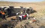 برخورد تریلی با سمند در جاده میانه به تبریز  با ۳ کشته