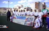 آغاز دوباره فوتبال در تبریز با نقوش پرچم ایران و یاد شهدا