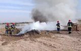 تمرین مهار آتش سوزی در شهرک صنعتی مراغه